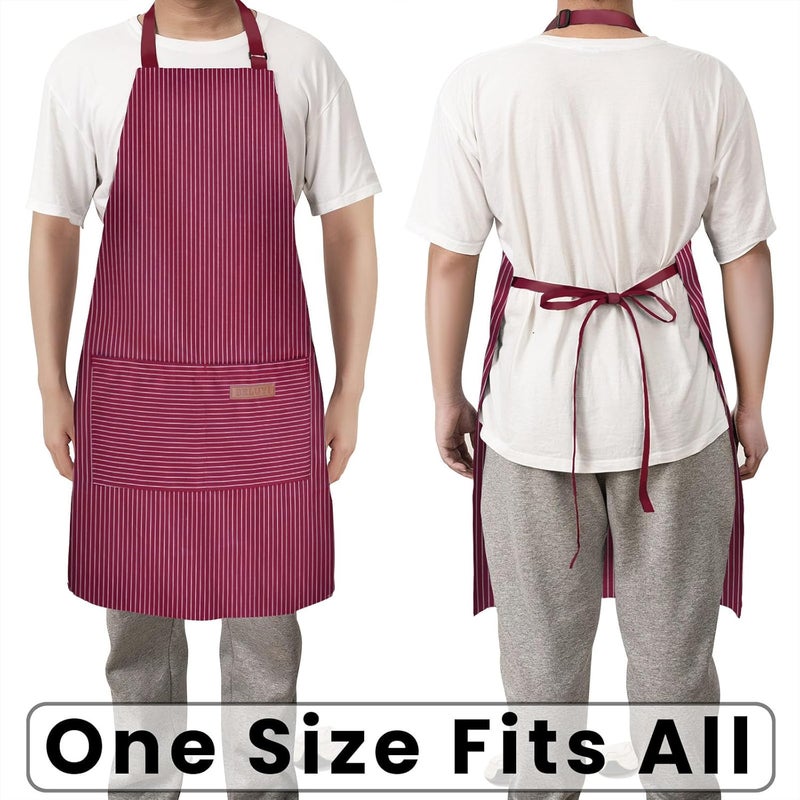 BeLuyi Adjustable Bib Apron with 2 Pockets Chef Cooking Kitchen Restaurant Aprons for Women Men - Image 5